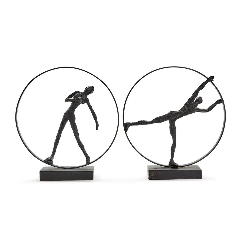 Two’s Company Movement Set Of 2 Sculpture On Black Stand Assorted 2 Designs