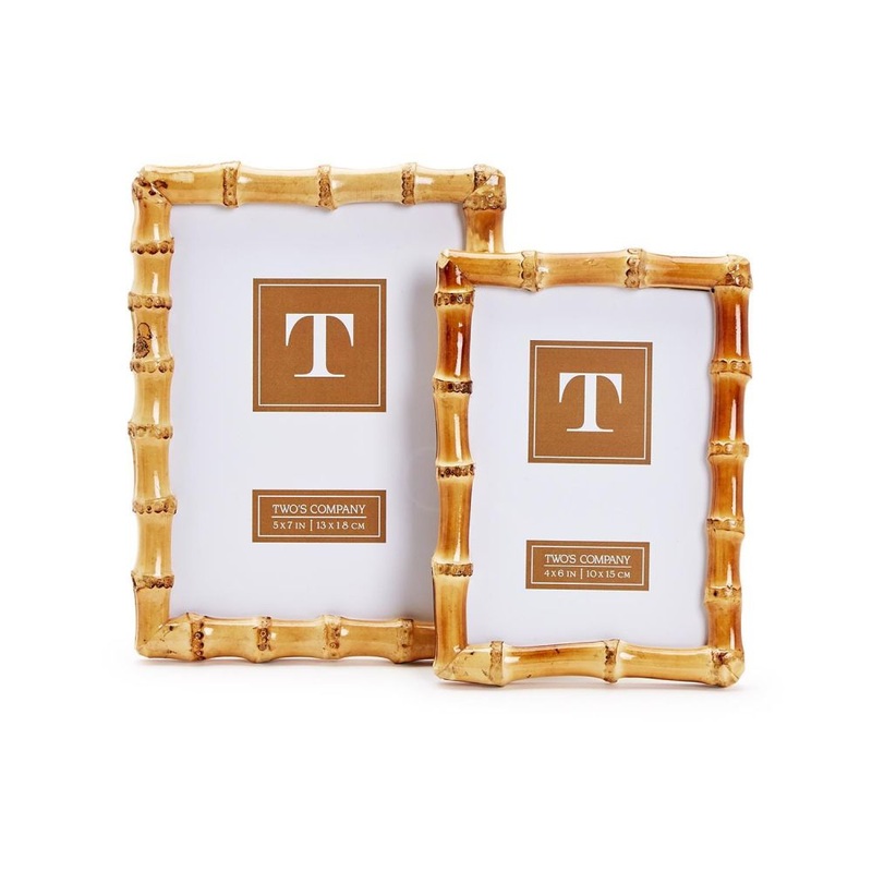 Two’s Company Set of 2 Blonde Natural Bamboo Finish Photo Frame In Sizes: 4×6 and 5×7