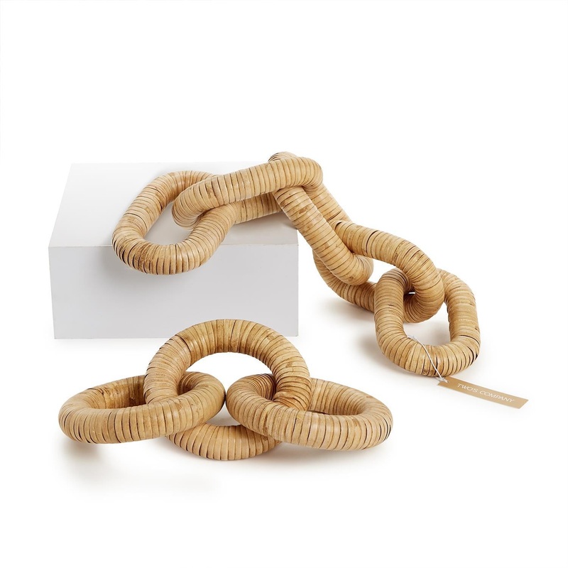 Two’s Company Set Of 2 Rattan Links Decor in 2 Styles