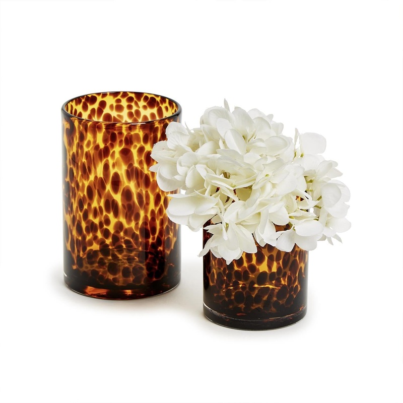 Two’s Company Set Of 2 Tortoise Candleholder/Vase in 2 Sizes: Tealight & Votive