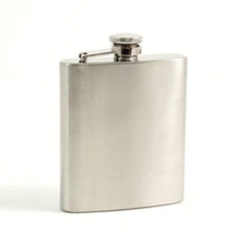 Bey Berk 7 Oz. Stainless Steel Flask In A Satin Finish