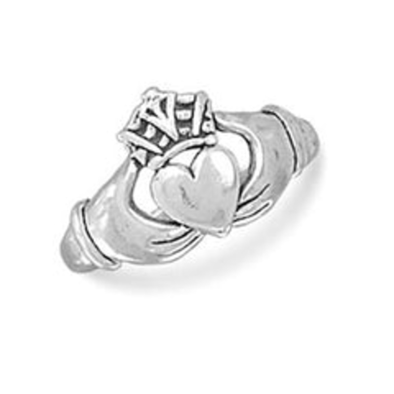 MMA Oxidized Claddagh Ring / Size 6.