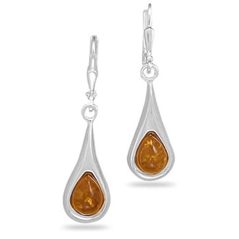 MMA Polished Amber Earrings On Lever