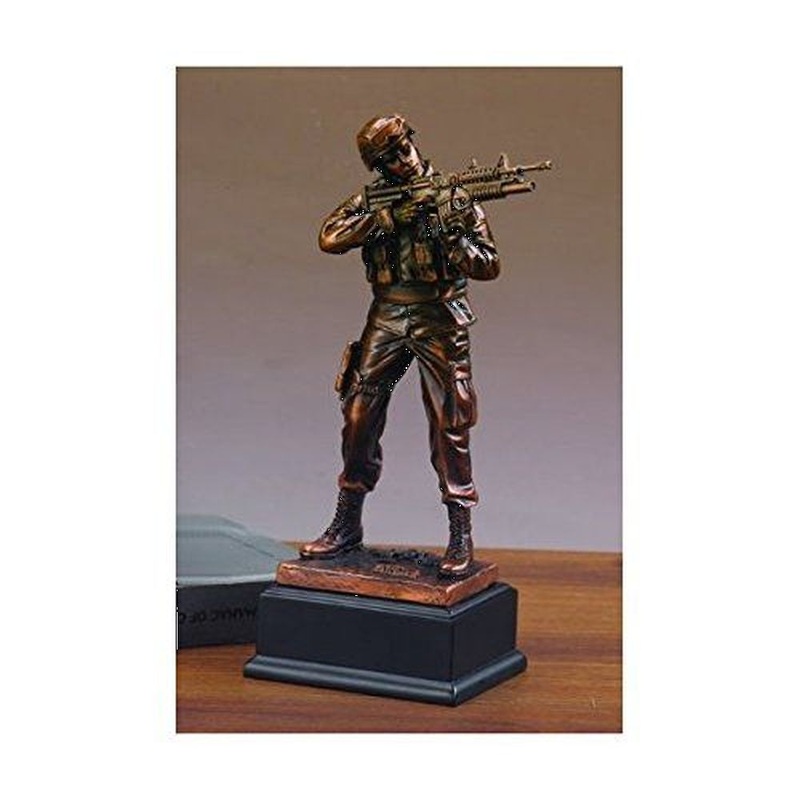 Treasure of Nature Army Statue, Bronze Plated, 11.5 x 4.5