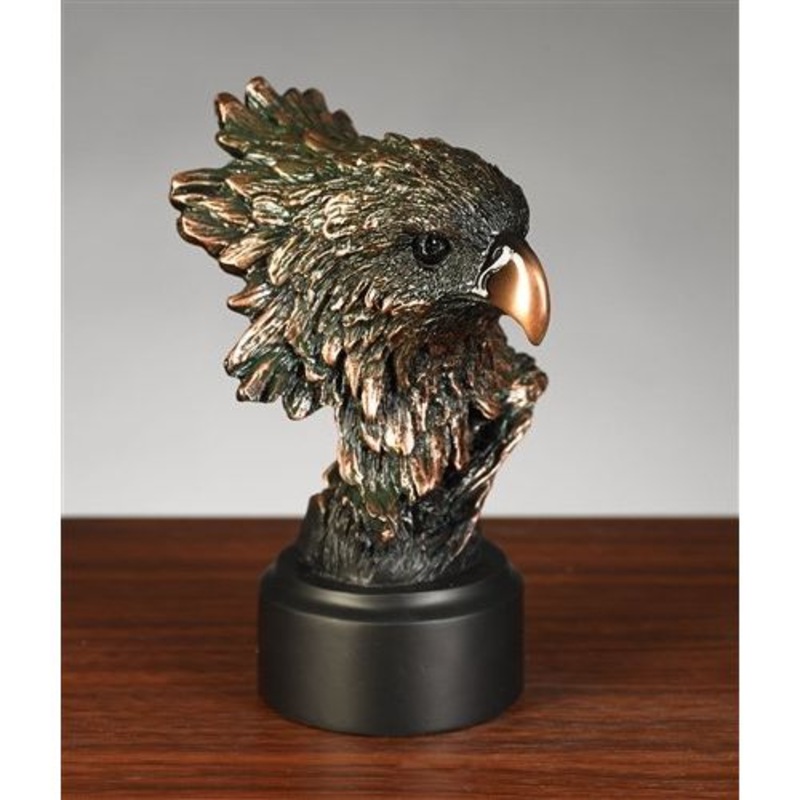 Treasure of Nature Elegant Eagle Head Statue-Bust Sculpture, Bronze Plated, 5.5