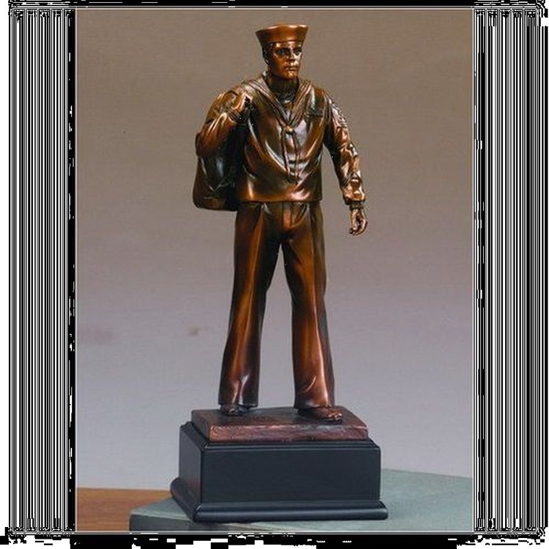 Treasure of Nature Navy Statue, Bronze Plated, 11.5 x 4.5