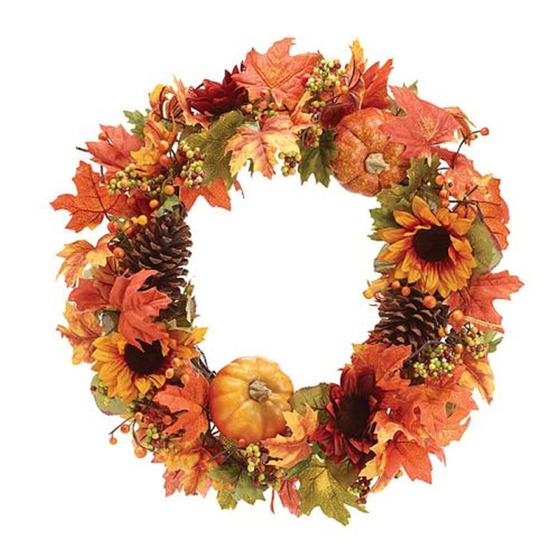 Burton & Burton Pumpkins/Sunflower 18 Wreath