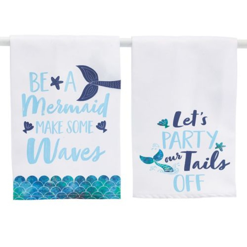 Burton & Burton Tea Towel Mermaid Astd, 2 Assorted