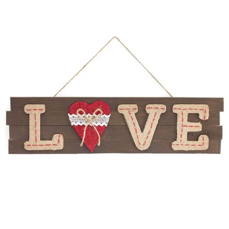 Burton & Burton Wall Hanging Wood Slat Love