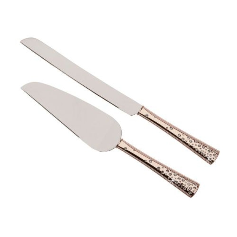 CGI Galaxy Rose Gold Knife with Server Set 13 Inches L