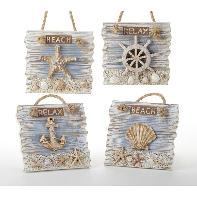 Delton 6.7 x 11 Wood Coastal Sign, 4 Assorted