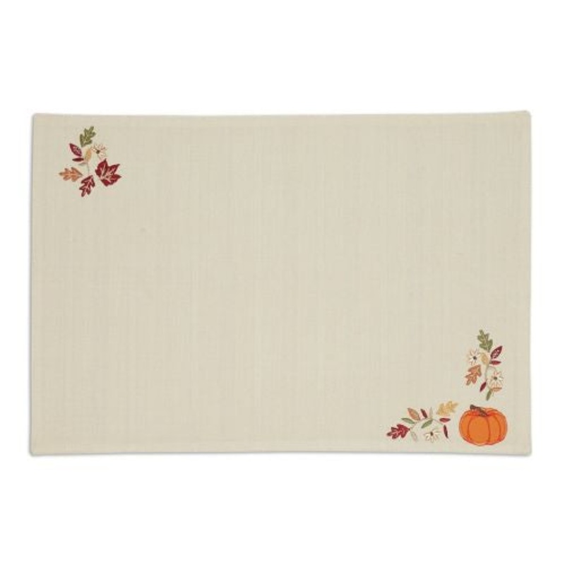 Design Imports Set of 4 Pumpkin Vine Embellished Placemat