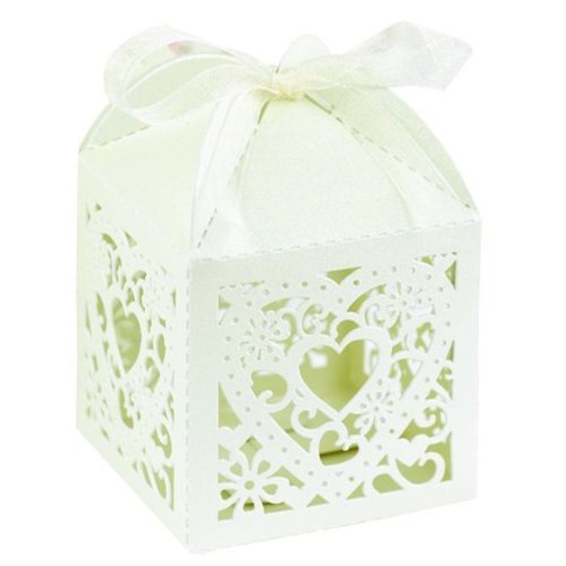 HBH Wedding Square, Decorative Favor Boxes – Ivory