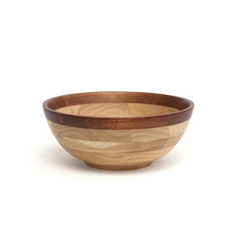 Lipper International 2-tone Salad Bowl, Rubberwood