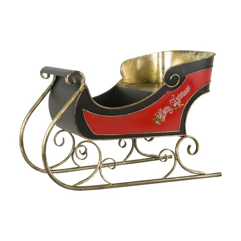 Mark Roberts Christmas 2020 Santa’s Sleigh Figurine, Red/Black