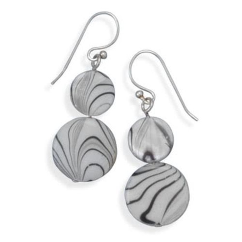 MMA Double Shell Drop French Wire Earrings