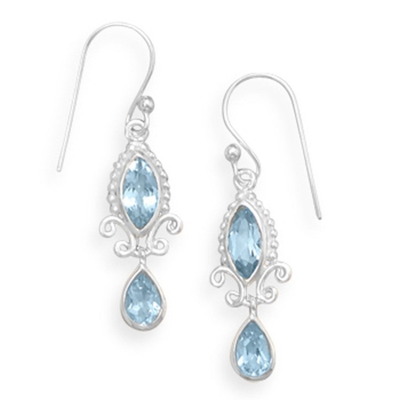 MMA Multishape Blue Topaz Earrings.