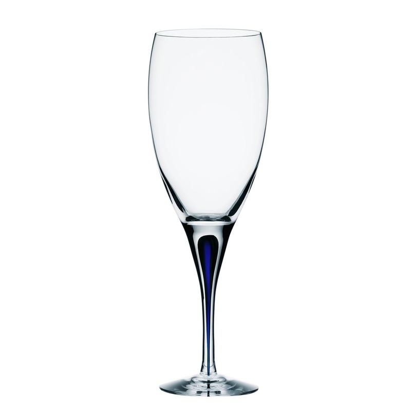 Orrefors Intermezzo Blue 5.75 Ounce White Wine Glass, Glass, Blue