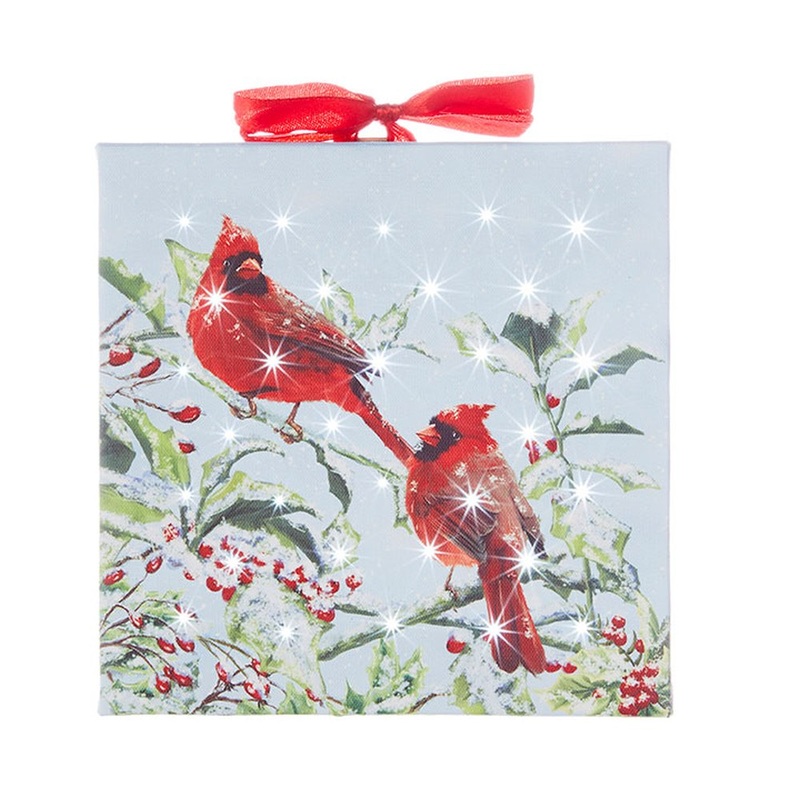 Raz Imports Home for The Holidays 6 Cardinal Lighted Print Ornament