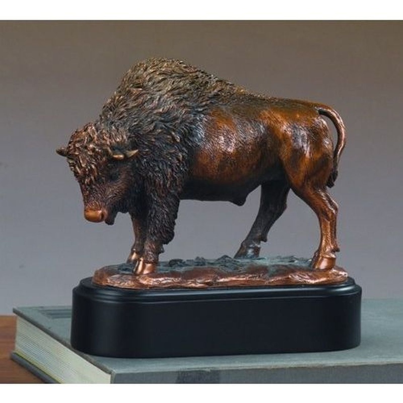 Treasure of Nature Proud Buffalo Statue, Bronze Finish, 7 x 7