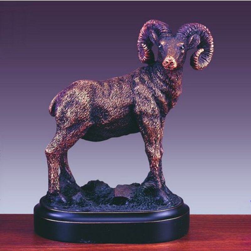 Treasure of Nature Ram Statue, Bronze Plated, 5.5 x 4.5