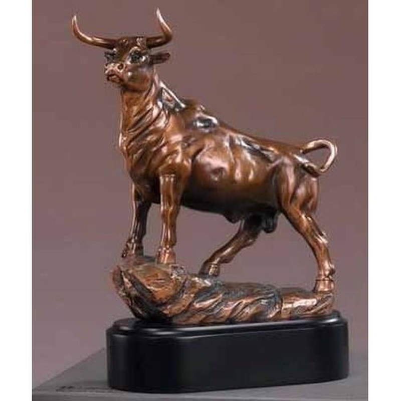 Treasure of Nature Wall Street Bull Standing Tall Figurine – Bronze, 9.5 x 6