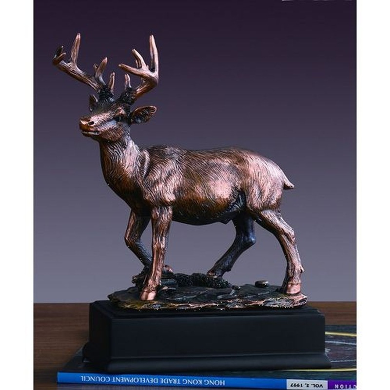 Treasure of Nature White Tail Deer Statue, Bronze, Resin, 8.5 x 7