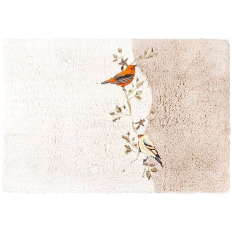 Avanti Linens Gilded Birds Bath Rug, Ivory