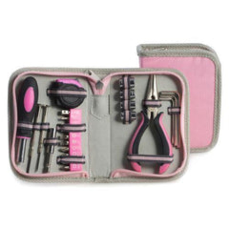 Bey Berk 23 Pc. Tool Set In Pink Canvas Case