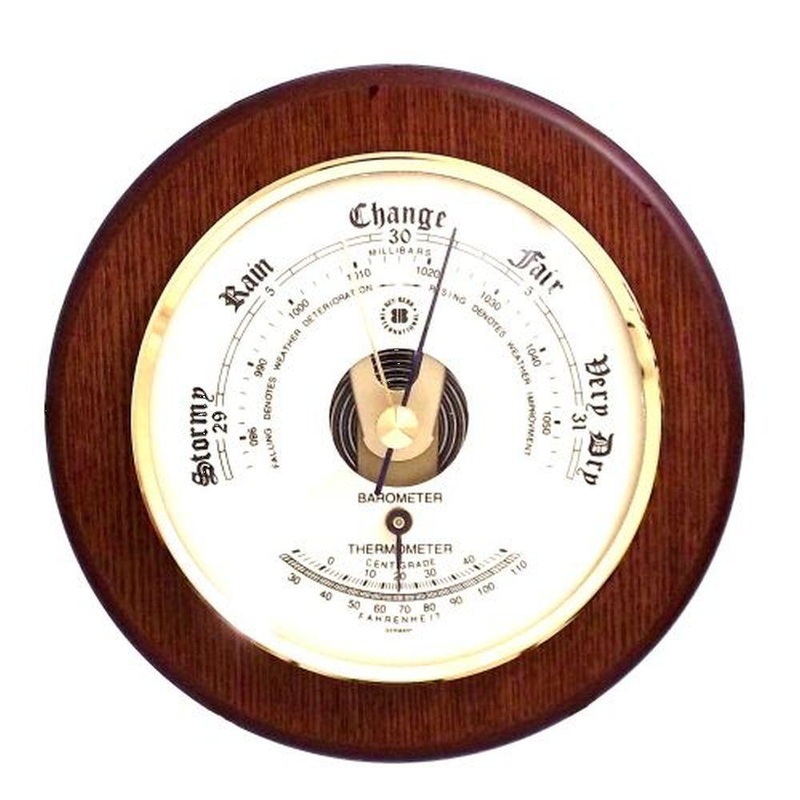 Bey Berk Barometer With Thermometer On 5 Cherry Wood