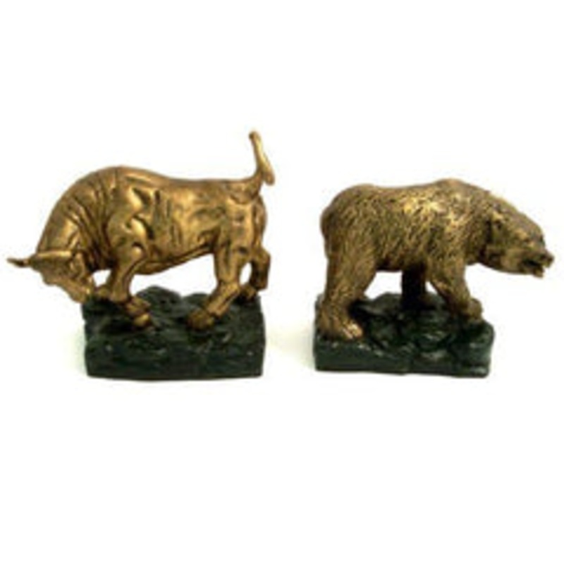 Bey Berk Bronzed Finished Cast Metal Bull & Bear Bookends