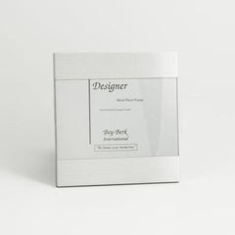 Bey Berk Brushed Metal 5X7 Picture Frame With Easel Back