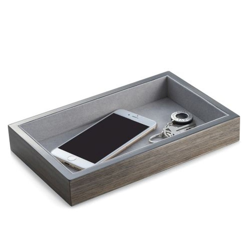 Bey Berk Lacquered  Ash Wood Open Face Valet Tray