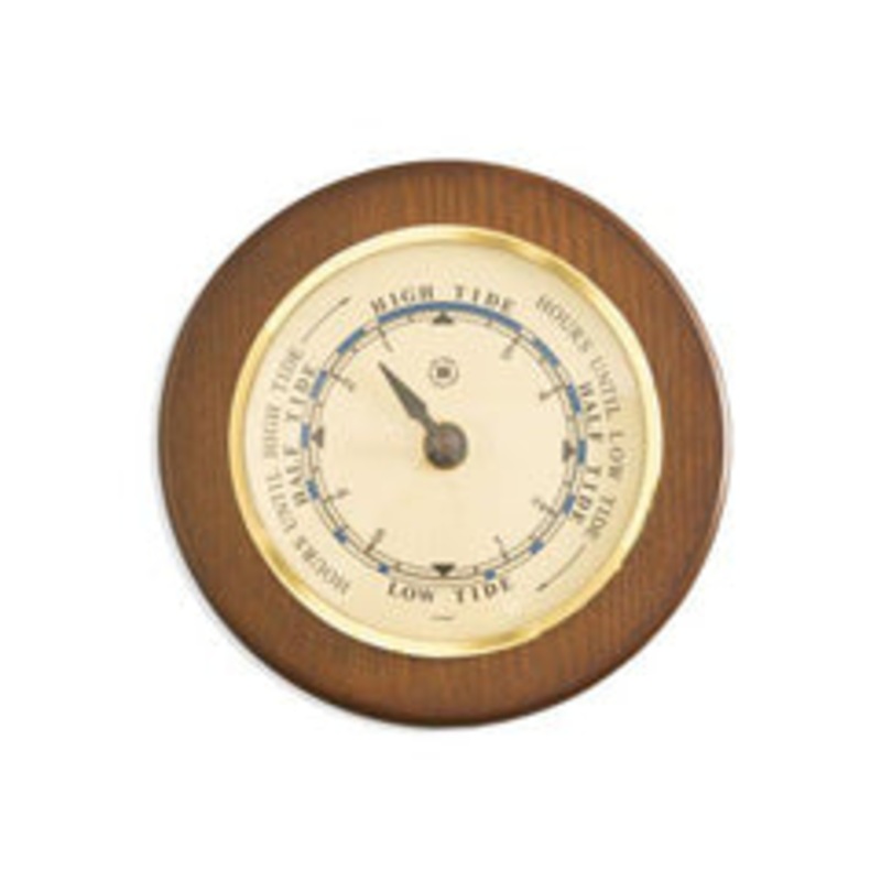 Bey Berk Tide Clock On 5 Cherry Wood With Brass Bezel