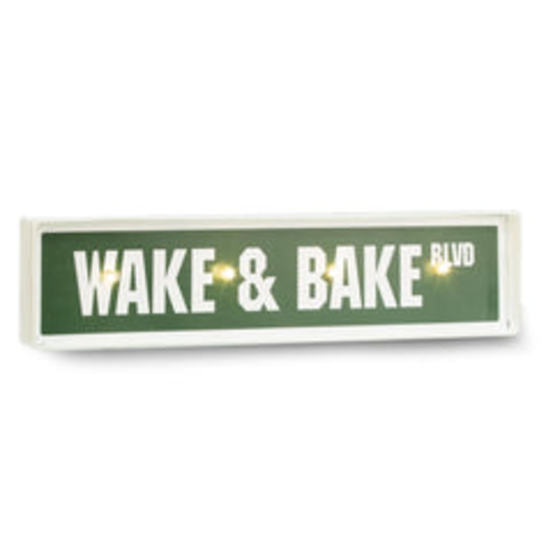 Bey Berk Wake & Bake Sign, LED Lighted, Wall Mountable