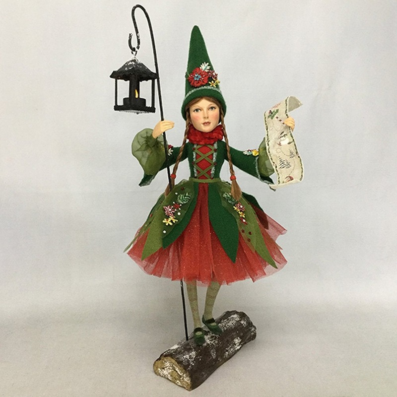 Katherine’s Collection 2020 Snow Day Gnome Girl Large Figurine Red Resin