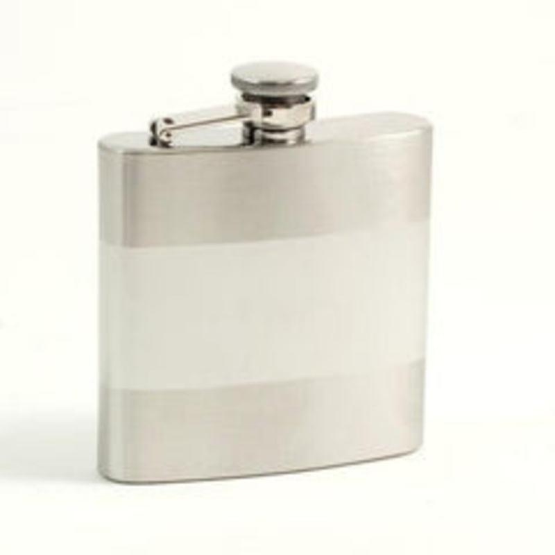6 Oz. Stainless Steel Flask In Satin & Shiny Finish