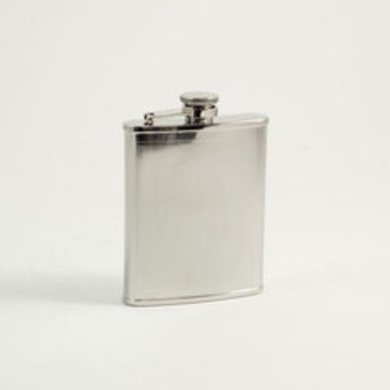 Bey Berk 6 Oz. Stainless Steel Oval Medallion Flask