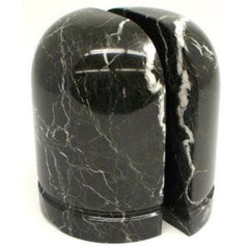 Bey Berk Black Zebra Marble Dome Bookends