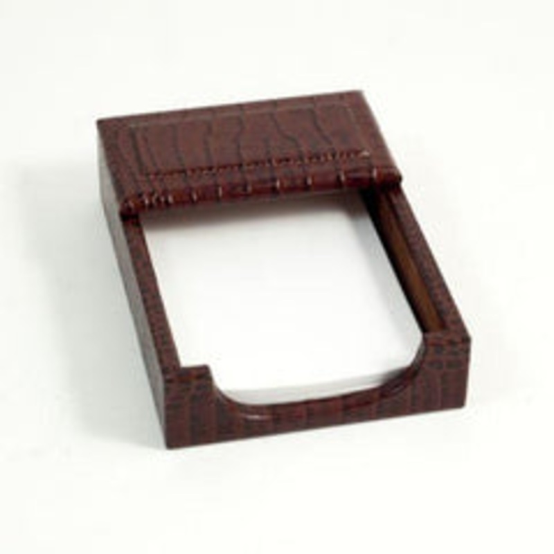 Bey Berk Brown Croco Leather 4X6 Memo Holder