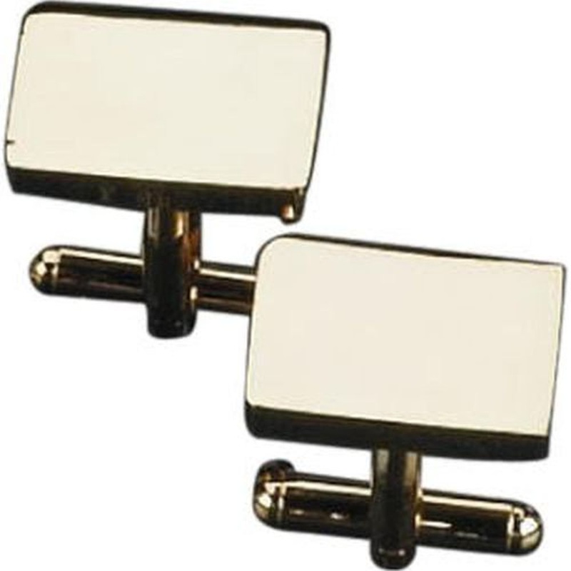 Bey Berk Gold Plated Rectangular Cufflinks
