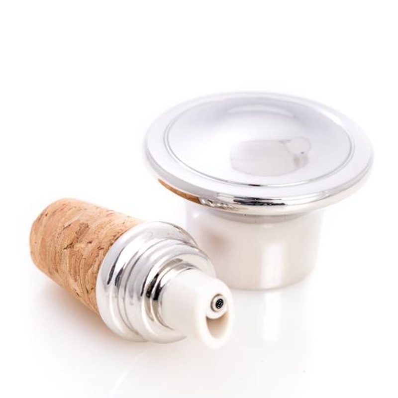 Bey Berk Nickel  Plated Bottle Stopper & Pourer