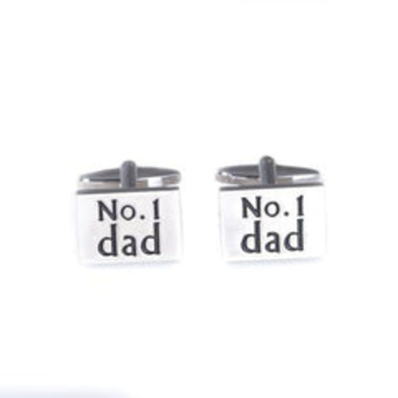 Bey Berk Rhodium Plated # 1 Dad Cufflinks