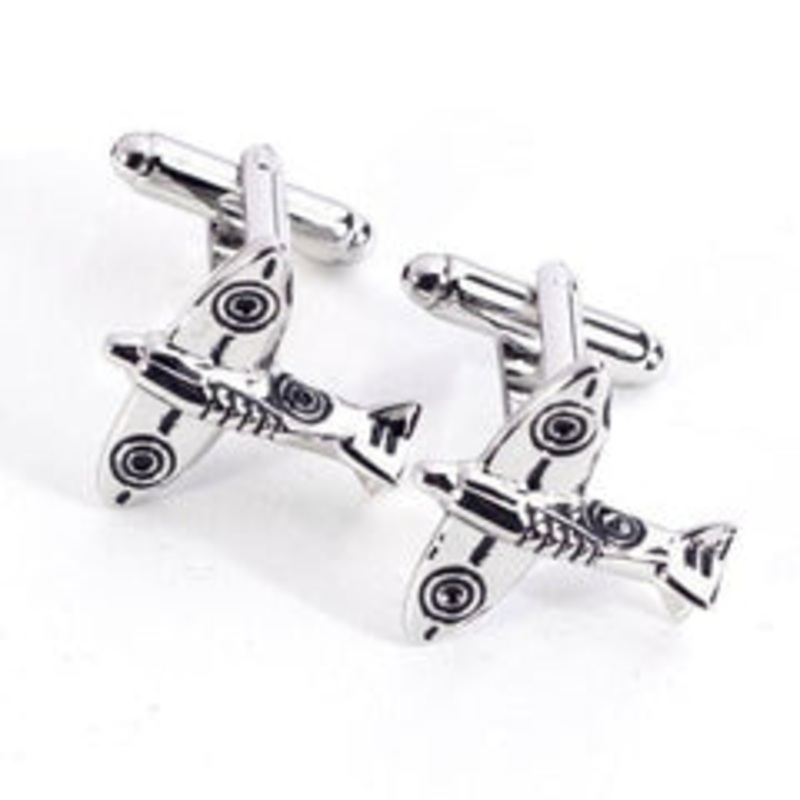 Bey Berk Rhodium Plated Cufflinks With ‘Airplane’ Design