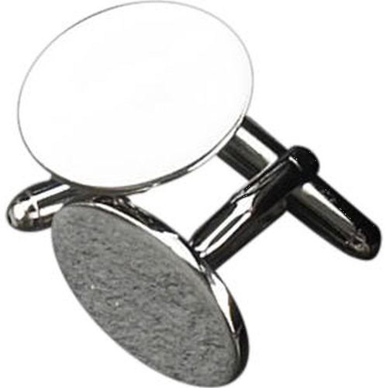 Bey Berk Rhodium Plated Oval Cufflinks