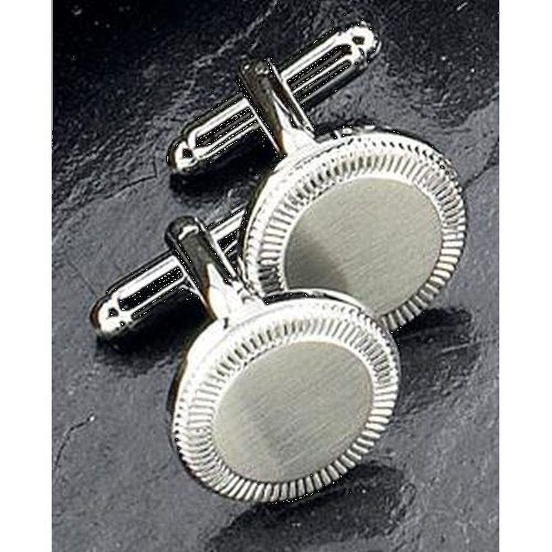 Bey Berk Rhodium Plated Round Cufflinks In Satin Finish