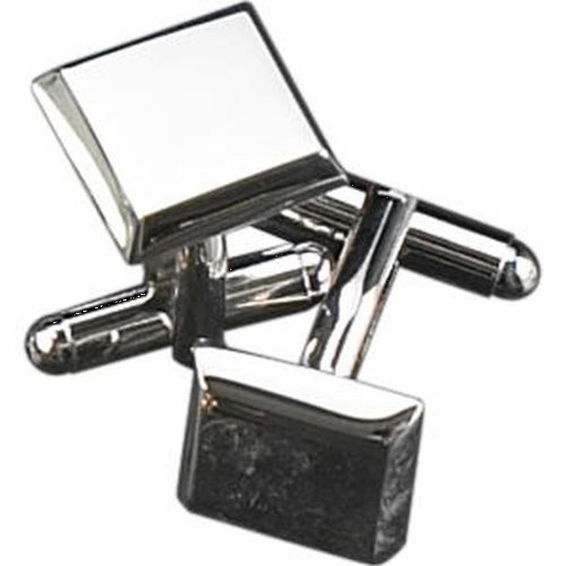 Bey Berk Rhodium Plated Square Cufflinks