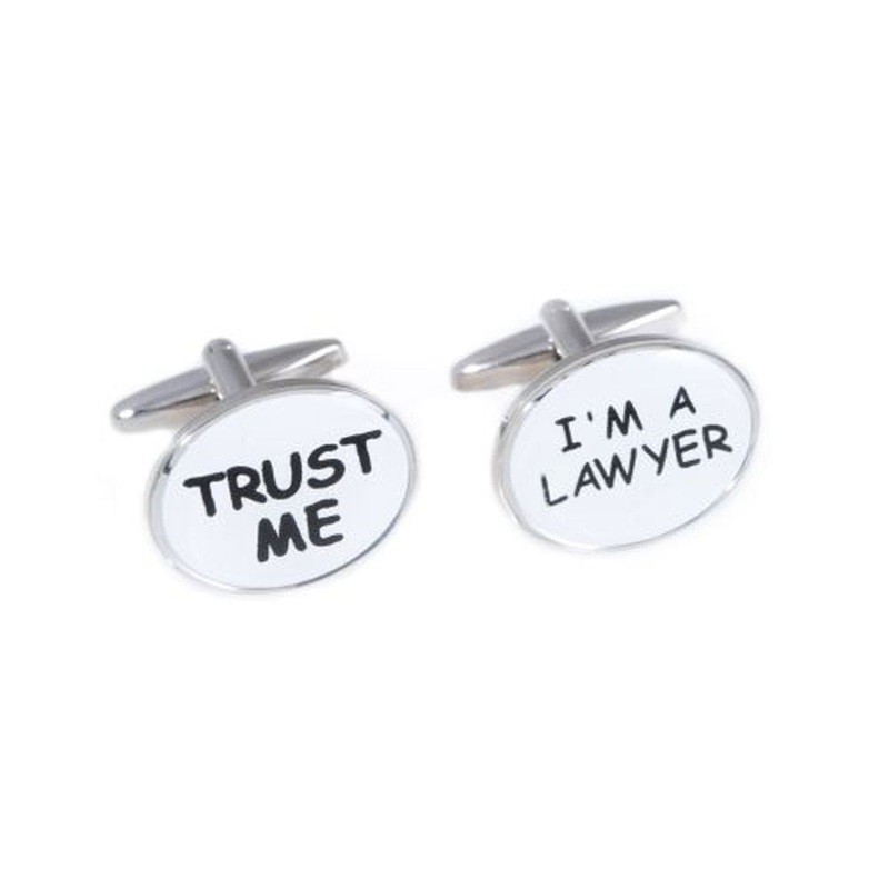 Bey Berk Trust Me And I’M A Lawyer Rhodium Plated Cufflinks