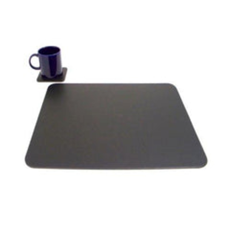 Black Leather 14X17 Conference Table Pad With Coaster