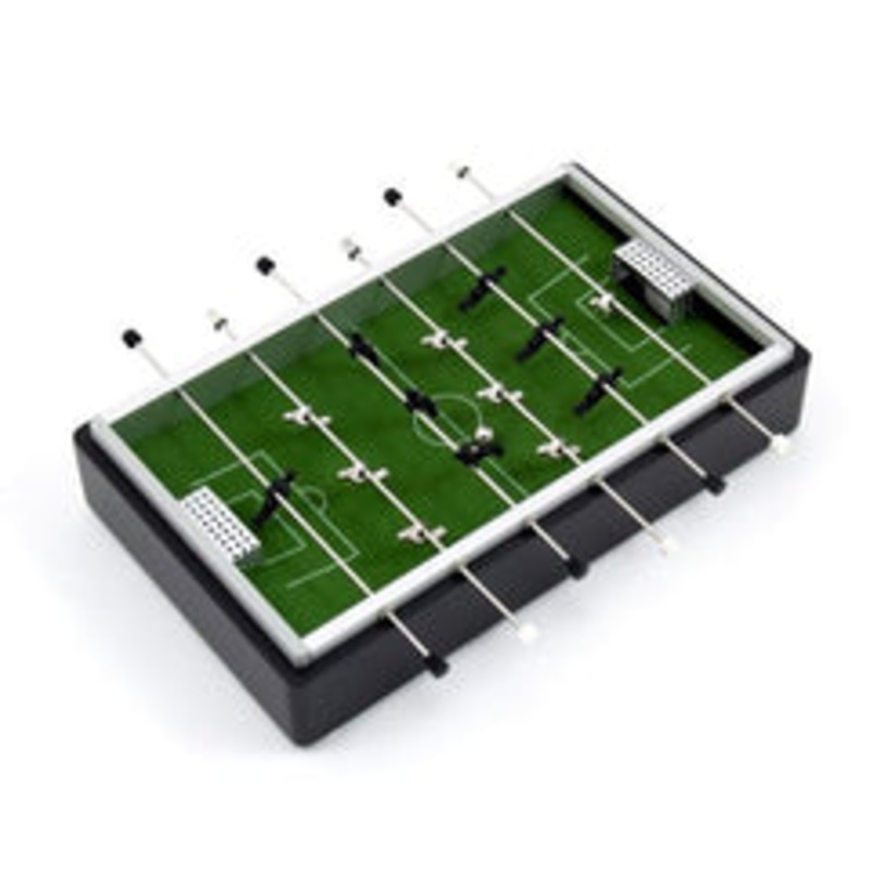 Desk Top Aluminum And Mahogany Wood Foosball Game Set